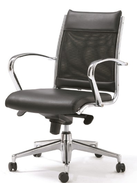 辦公椅|現代真皮中班椅|辦公家具|真皮中班椅|時尚中班椅|中背椅|主管椅|經理椅 CG-SSZBY-02